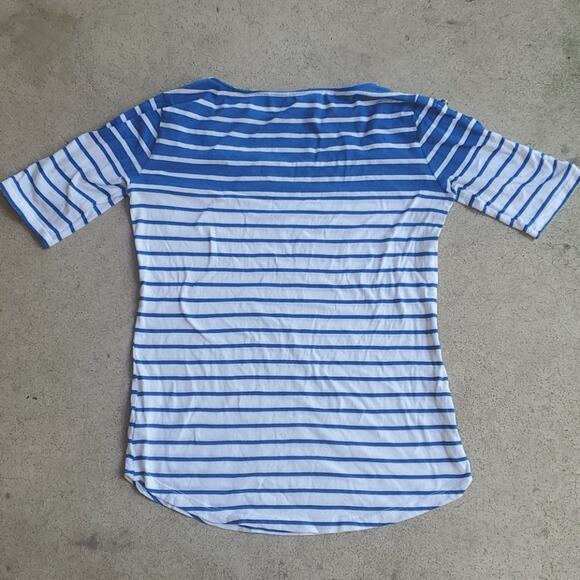 New York & Company cut out top blue white stripe extra small - Picture 5 of 5